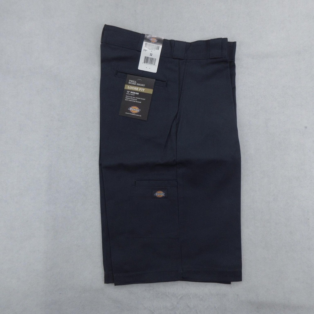 Dickies Twill Work Shorts Mens 32 Navy Loose Fit Cell Pocket Workwear New